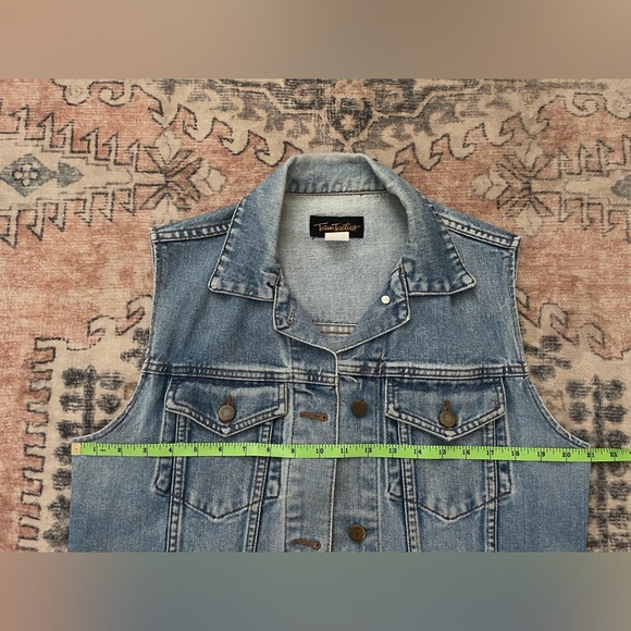 Team Tactics 90s Vintage Y2K Biker Blue Denim Jean Jacket Vest Unisex Medium - Picture 4 of 5